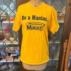 Gildan Yellow 'Be a Maniac' Mountaineer Maniacs Graphic Tee